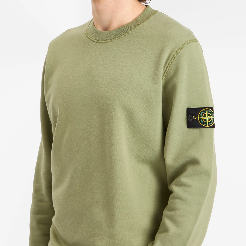 Stone Island Men's Organic Cotton Fleece Sweatshirt Sage